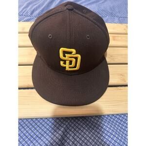 New Era 59Fifty San Diego Padres Classic Brown/Gold Fitted Hat Size 7 1/2